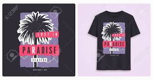 Lost In Paradise Stylish Colorful Graphic T Shirt Design Poster