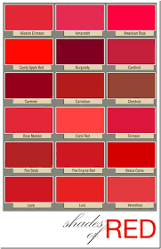 Shades Of Red Color Chart Www Bedowntowndaytona Com