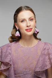 beautiful fashion model in lilac lace