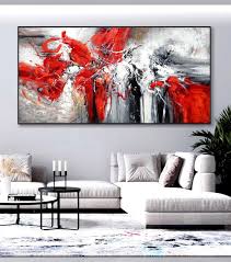 Black Red Extra Large Abstract Wall Art