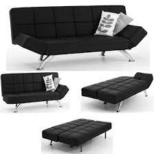 Venice Faux Leather Sofa Bed In Black