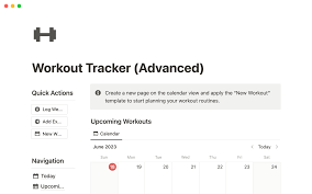 workout tracker notion template