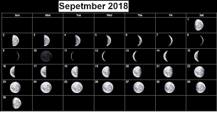 September 2018 Calendar With Moon Phases Calendarbuzz