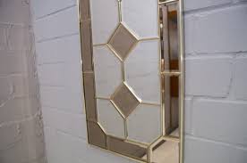 stained glass framed wall mirror 1970s
