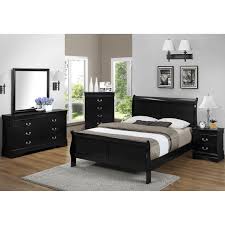 louis philip queen bedroom set in black