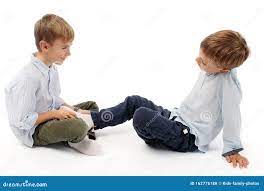 Cute Boys are Teasing Each Other by Tickling Stock Photo - Image of cute,  facial: 162776188