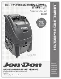 jon don pe500 carpet extractor with