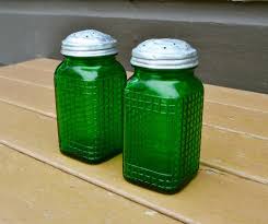 Green Glass Pepper Shaker Shakers