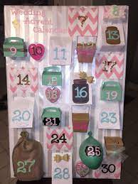 A 'wedvent' (wedding advent calendar) is great idea for bridesmaids to put together for bride to be. Wedding Advent Calendar Advent Calendar Gifts Wedding Advent Calendar Calendar Gifts