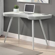 White Glass Top Laptop Desk In Grey