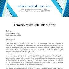administrative job offer letter edit