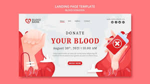 psd blood donation landing page template