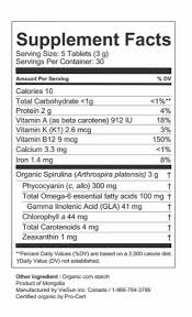 nutrition facts superfood viesun