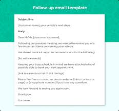 email templates for automotive repair s