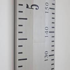 Wooden Ruler Growth Chart In White Grey And Putty