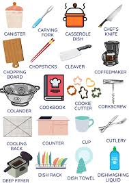 180 kitchen utensils name list with