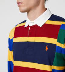 colour block cotton rugby shirt