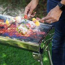 barbecue stand with grill stainless