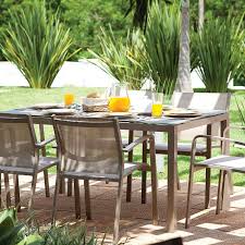 The table and chairs can be stacked to form a compact unit for easy storage. Una 150 X 90 Cm Table Garden Art Jardin De Nerja
