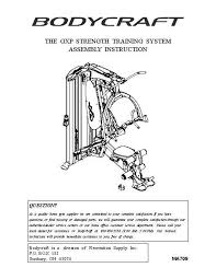 Bodycraft Home Gym Gxp User Guide Manualsonline Com
