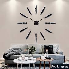 3d diy wall clock spike design