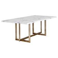These types of stainless steel pieces of furniture are extremely. Sunpan Rosellen 86 5 Rectangular Modern Stainless Steel Dining Table In White 102862