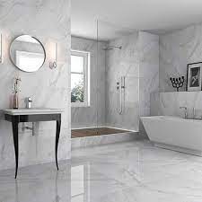 Marble Effect Bathroom Floor Tiles