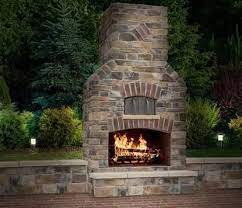 Outdoor Fireplace Pizza Oven Backyard