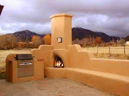 Kiva Island Outdoor Fireplace Designs