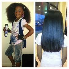 Whenever you want a hairstyle for black women that is out of the ordinary, choose a pixie cut for curly hair and make some astonishing blue highlights. Flat Iron Black Girl Long Hair Long Natural Hair Kids Style Hair