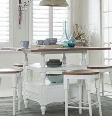Get free shipping on qualified distressed dining room sets or buy online pick up in store today in the furniture department. Shutters Light Oak And Distressed White Counter Height Dining Table From Progressive Furniture Coleman Furniture
