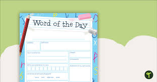 word of the day template teach starter