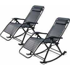 Set Of 2 Metal Garden Rocking Chairs