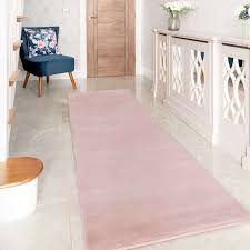 super soft blush pink faux fur runner