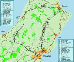 Isle of man political map. Isle Of Man Guide Maps Mountain Circuit Course Map