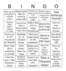 lifepower yoga bingo challenge bingo card
