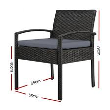 Set Of 2 Outdoor Wicker Patio Chairs In