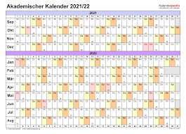 Kalender bulan januari 2021 dan hari peringatannya. Akademischer Kalender 2021 2022 Als Pdf Vorlagen