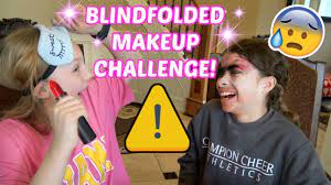 blindfolded makeup challenge hanging