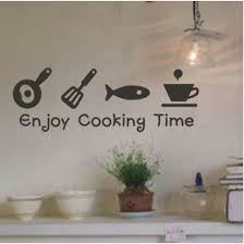 Enjoy Cooking Time Kitchen Wall Art Sticker