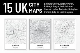 Uk City Street Maps Print Art