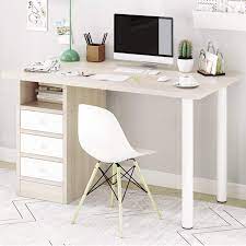 Our writing desk with a high gloss finish and shiny stainless steel legs brings a touch of modern to your home or office. Amazon Com Hmercy Computer Desk With 3 Drawers Home Office Desk 39 Simple Writing Study Table With Storage Cabinet Modern Small Study Desk With Space Saving Design For Work Study And Makeup