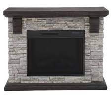 Faux Stone Electric Fireplace Tv