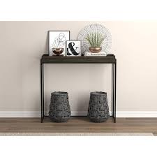 Dark Grey Rectangle Wood Console Table
