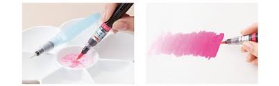 Red Art Brush Pen Dye Ink Refillable