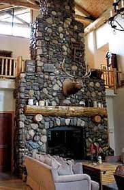 a river stone fireplace rocks