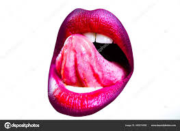 red lips mouth and tongue icon poster