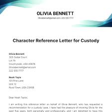 character reference letter for custody