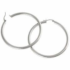50mm stainless steel hoop earrings zales