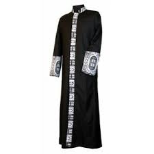 Details About Clergy Minister Pastor Preacher Robe Black With Silver Brocade Cross Trim